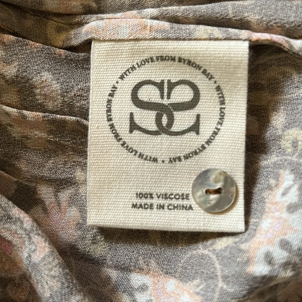 NWT💫Exclusive💫 Spell/Free People Madame Peacock Button Thru Gown in Coffee med - Picture 11 of 12